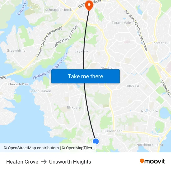 Heaton Grove to Unsworth Heights map