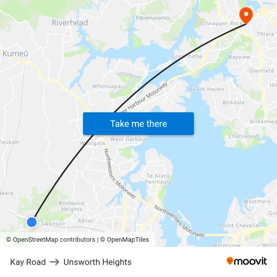 Kay Road to Unsworth Heights map
