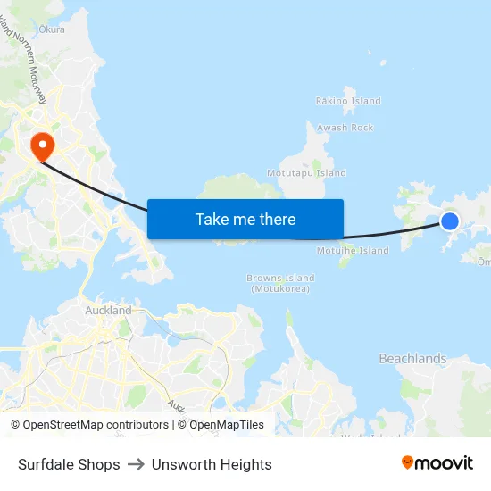 Surfdale Shops to Unsworth Heights map