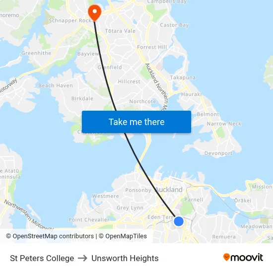 St Peters College to Unsworth Heights map