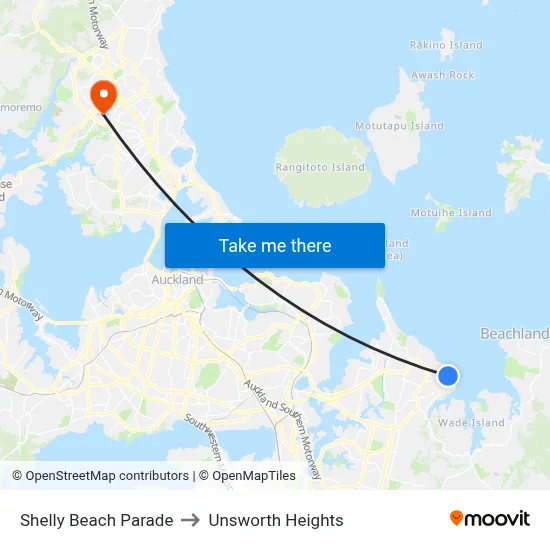 Shelly Beach Parade to Unsworth Heights map