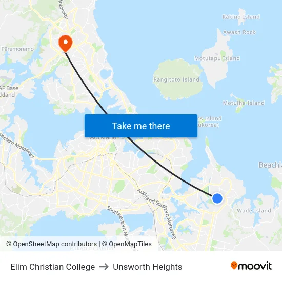 Elim Christian College to Unsworth Heights map