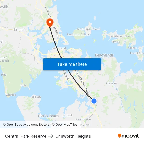 Central Park Reserve to Unsworth Heights map