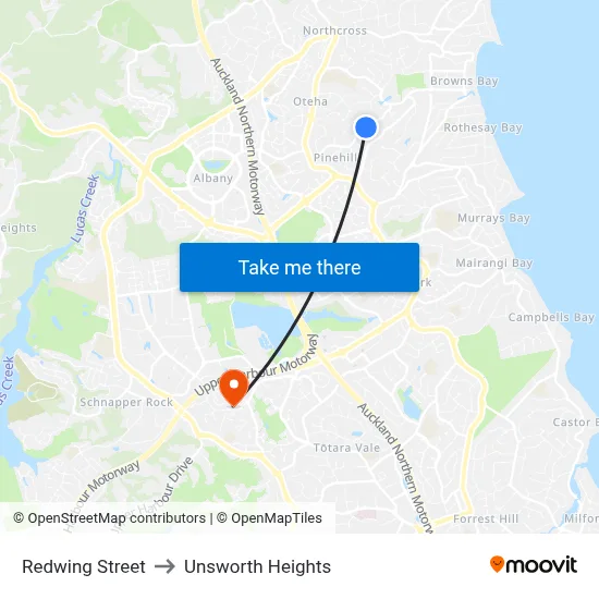 Redwing Street to Unsworth Heights map