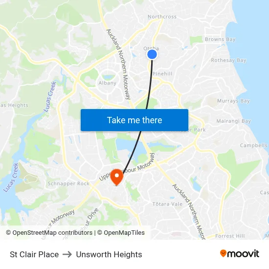 St Clair Place to Unsworth Heights map