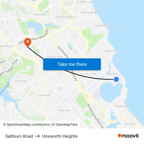 Saltburn Road to Unsworth Heights map