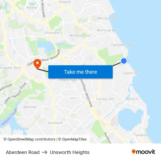Aberdeen Road to Unsworth Heights map