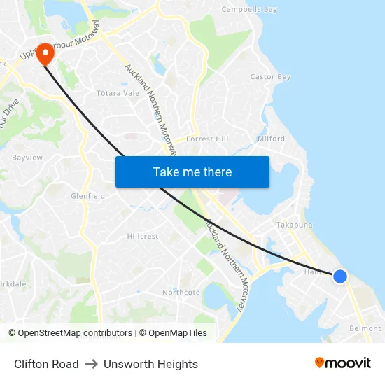 Clifton Road to Unsworth Heights map