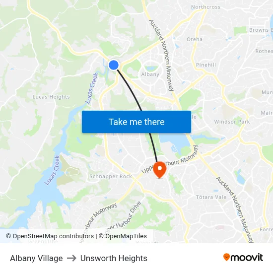 Albany Village to Unsworth Heights map