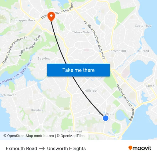 Exmouth Road to Unsworth Heights map