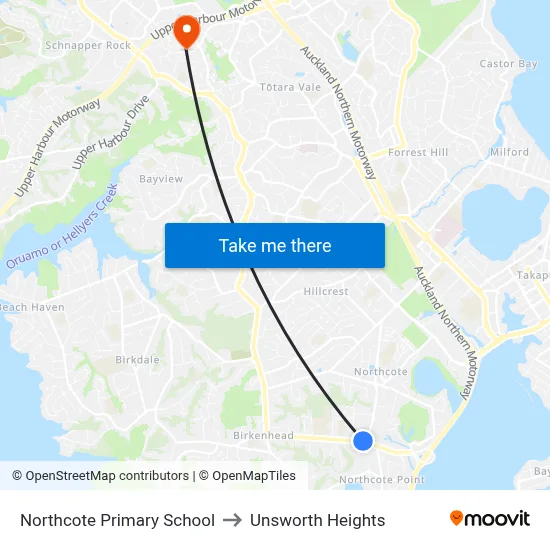 Northcote Primary School to Unsworth Heights map