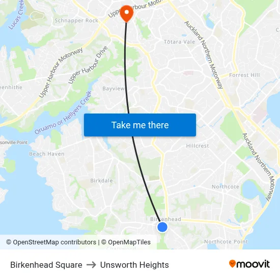 Birkenhead Square to Unsworth Heights map
