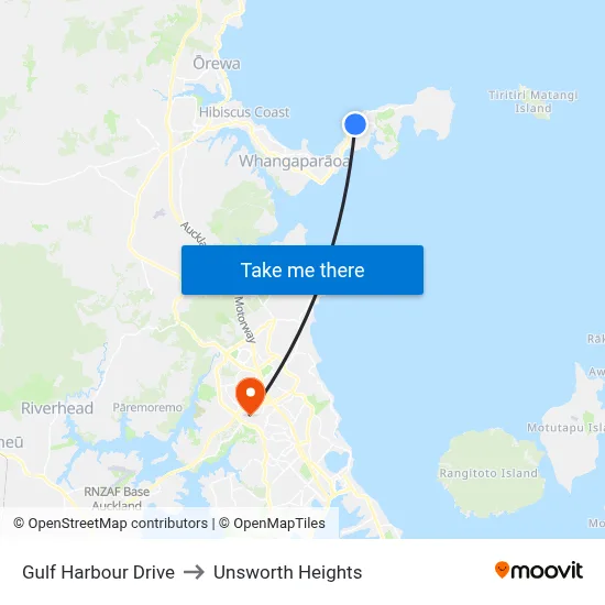 Gulf Harbour Drive to Unsworth Heights map