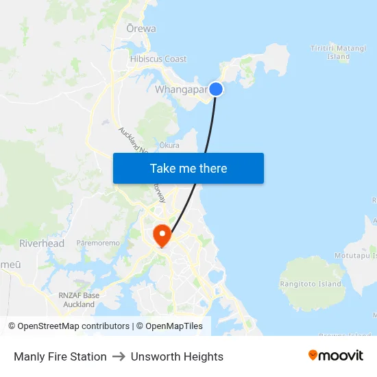 Manly Fire Station to Unsworth Heights map
