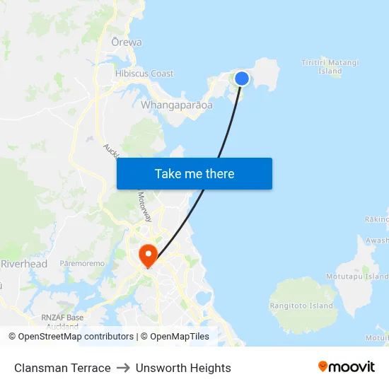 Clansman Terrace to Unsworth Heights map