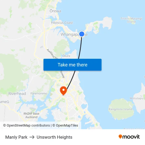Manly Park to Unsworth Heights map