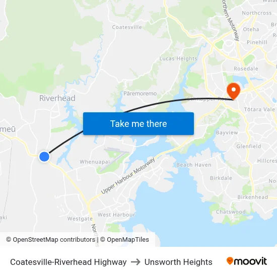 Coatesville-Riverhead Highway to Unsworth Heights map