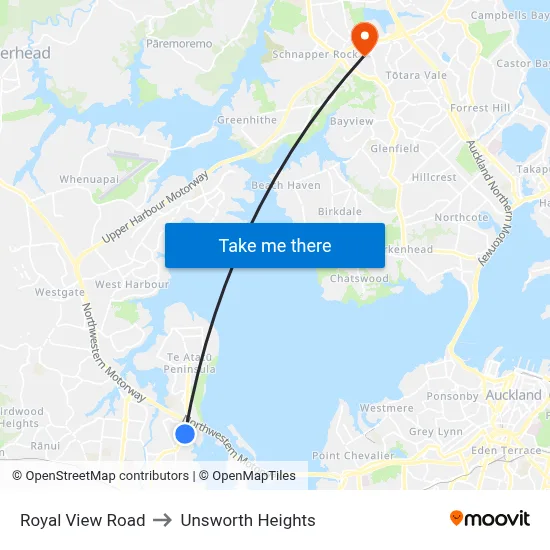 Royal View Road to Unsworth Heights map