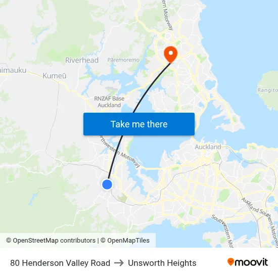 80 Henderson Valley Road to Unsworth Heights map
