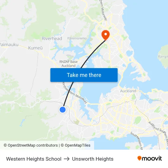 Western Heights School to Unsworth Heights map