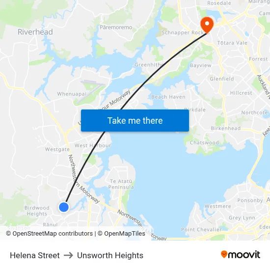 Helena Street to Unsworth Heights map