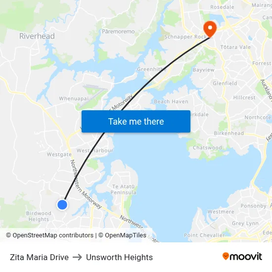 Zita Maria Drive to Unsworth Heights map