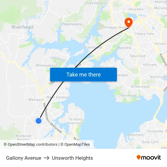 Gallony Avenue to Unsworth Heights map