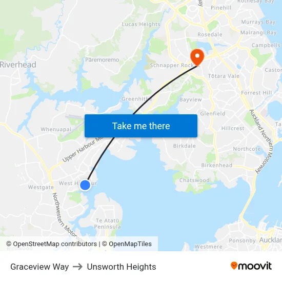 Graceview Way to Unsworth Heights map