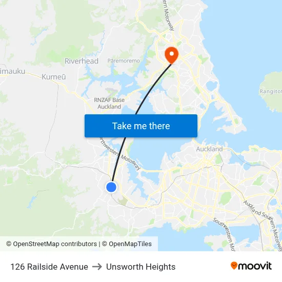126 Railside Avenue to Unsworth Heights map
