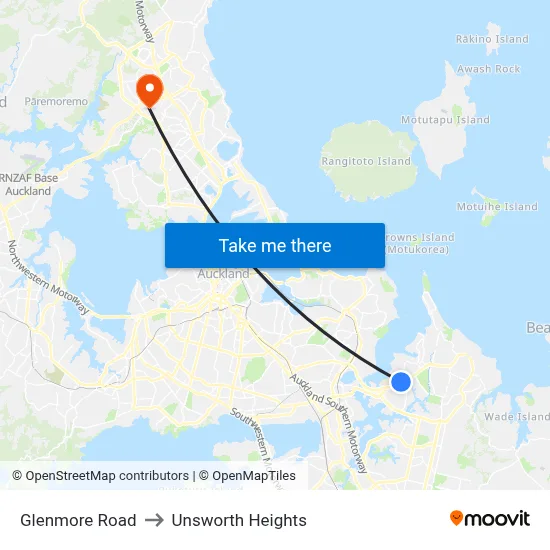 Glenmore Road to Unsworth Heights map