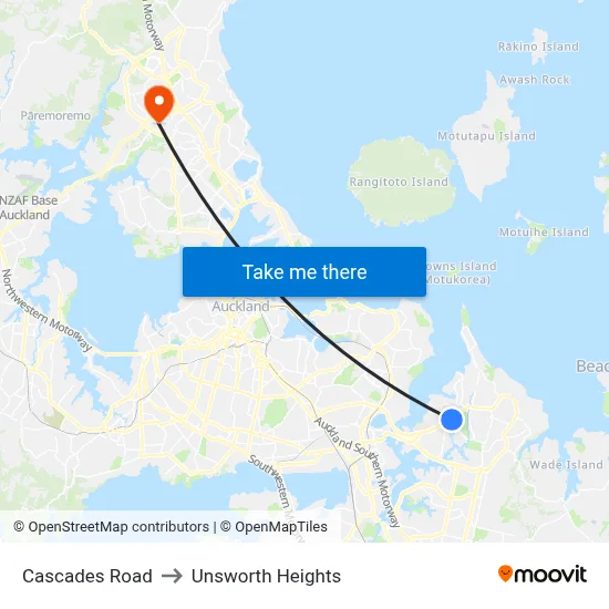 Cascades Road to Unsworth Heights map