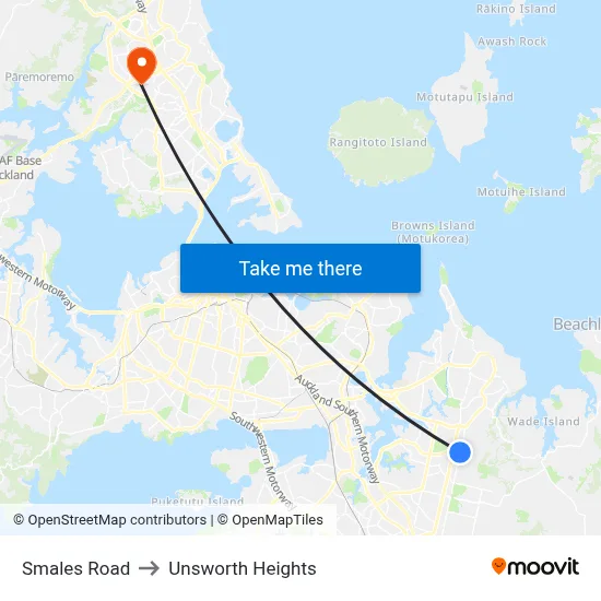 Smales Road to Unsworth Heights map