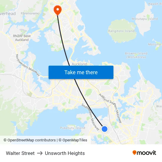 Walter Street to Unsworth Heights map