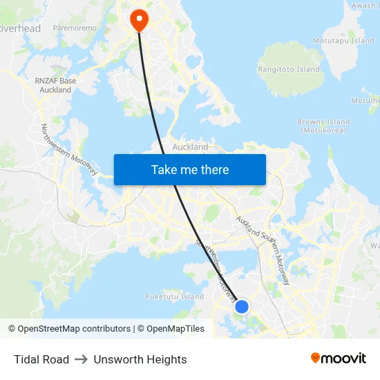 Tidal Road to Unsworth Heights map