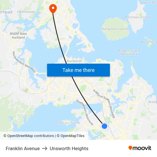 Franklin Avenue to Unsworth Heights map