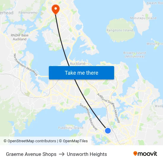 Graeme Avenue Shops to Unsworth Heights map