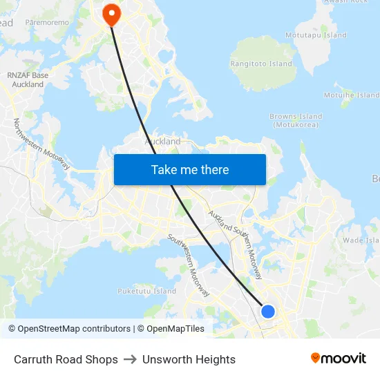 Carruth Road Shops to Unsworth Heights map