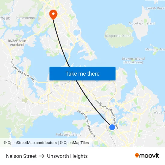 Nelson Street to Unsworth Heights map