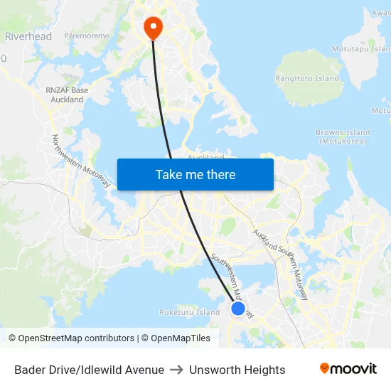Bader Drive/Idlewild Avenue to Unsworth Heights map