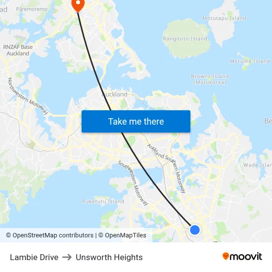 Lambie Drive to Unsworth Heights map