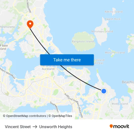 Vincent Street to Unsworth Heights map