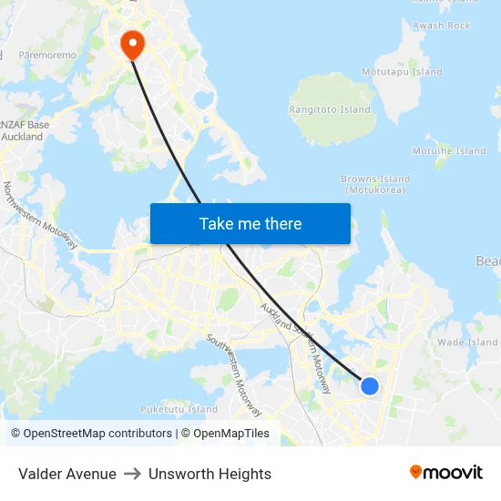 Valder Avenue to Unsworth Heights map