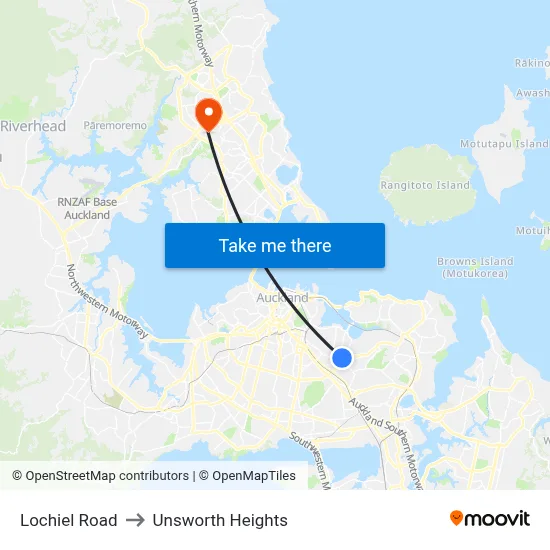 Lochiel Road to Unsworth Heights map