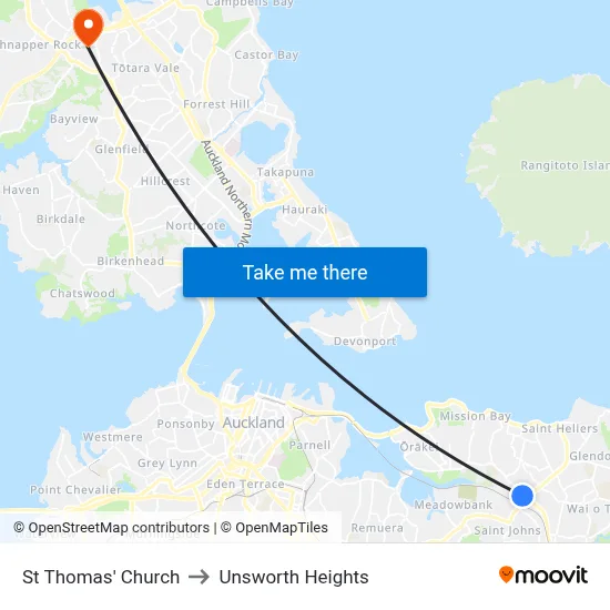 St Thomas' Church to Unsworth Heights map