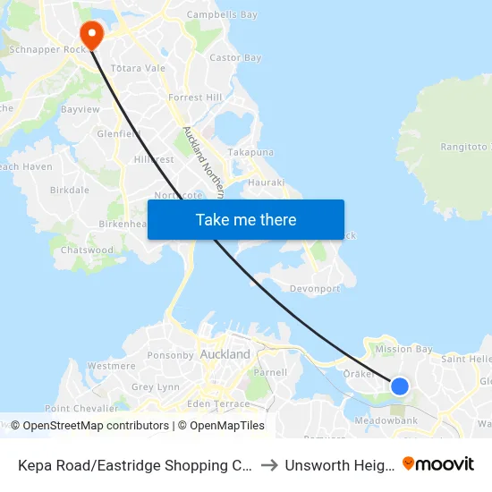 Kepa Road/Eastridge Shopping Centre to Unsworth Heights map