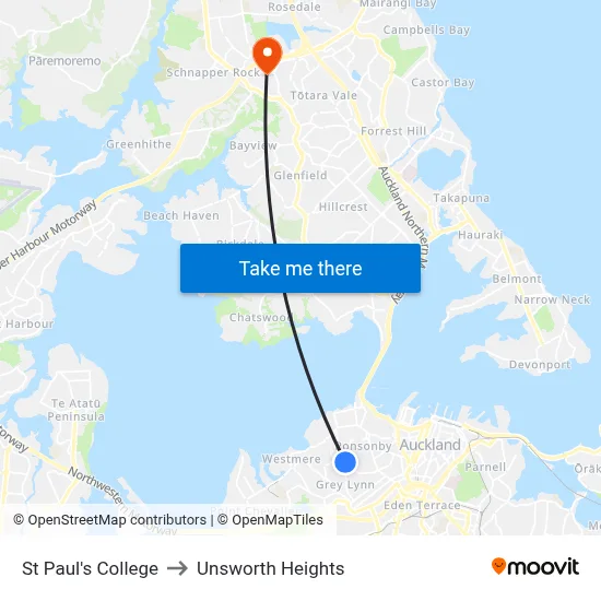 St Paul's College to Unsworth Heights map