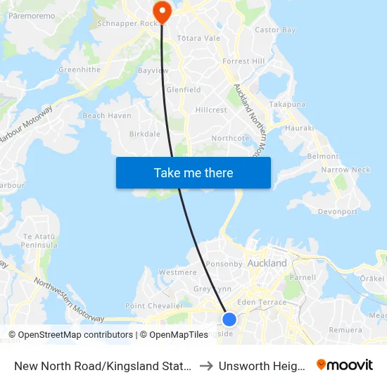 New North Road/Kingsland Station to Unsworth Heights map