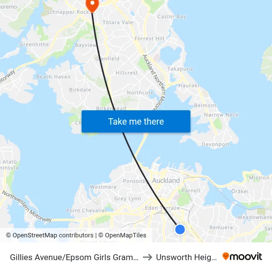 Gillies Avenue/Epsom Girls Grammar to Unsworth Heights map