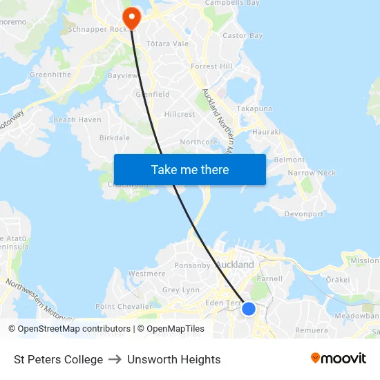 St Peters College to Unsworth Heights map