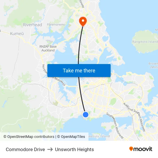 Commodore Drive to Unsworth Heights map
